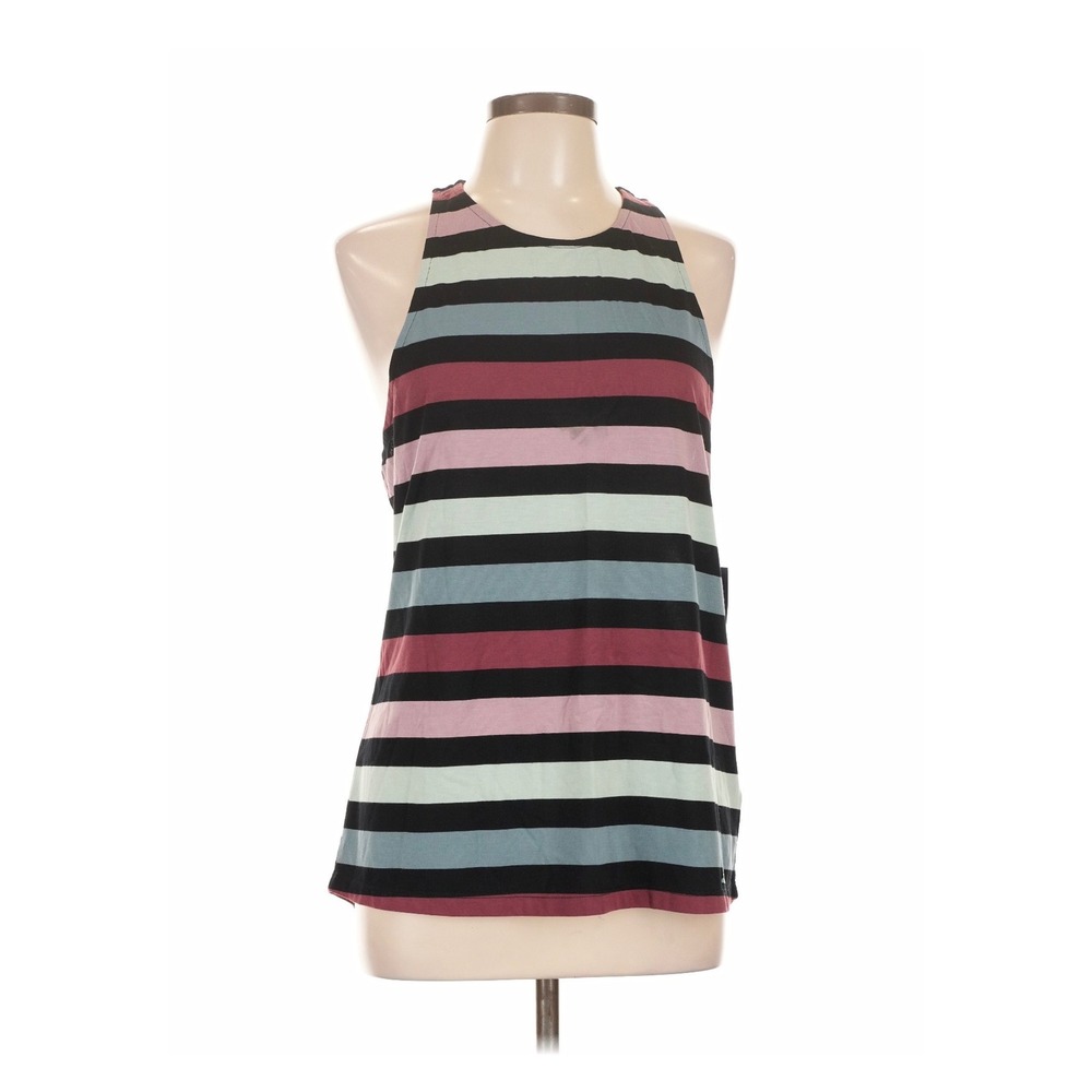 Skechers GoWalk Women Striped Racerback Tank Top Multicolor Split Back Large NWT